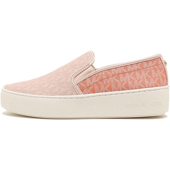 Michael Kors MK Logo Teddi Slip On Platform Sneakers Sherbert 7 Nib $175 - Picture 2 of 8